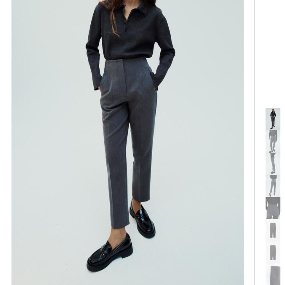 ZARA GRAY PANTS WITH A HIGH WAIST - BRAND NEW WITH TAGS